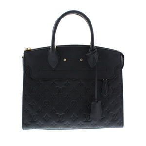Louis Vuitton Pont Neuf MM Black Leather Implant Handbag